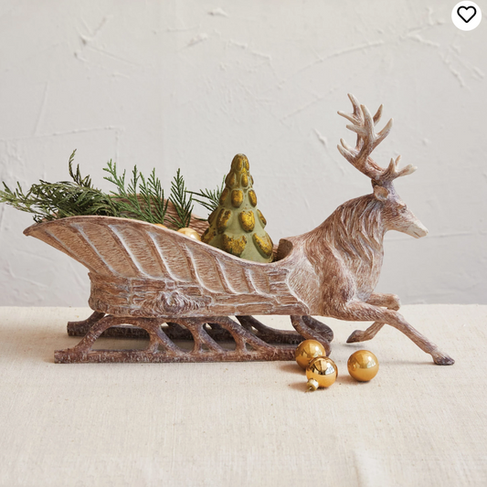 Resin Reindeer Sleigh