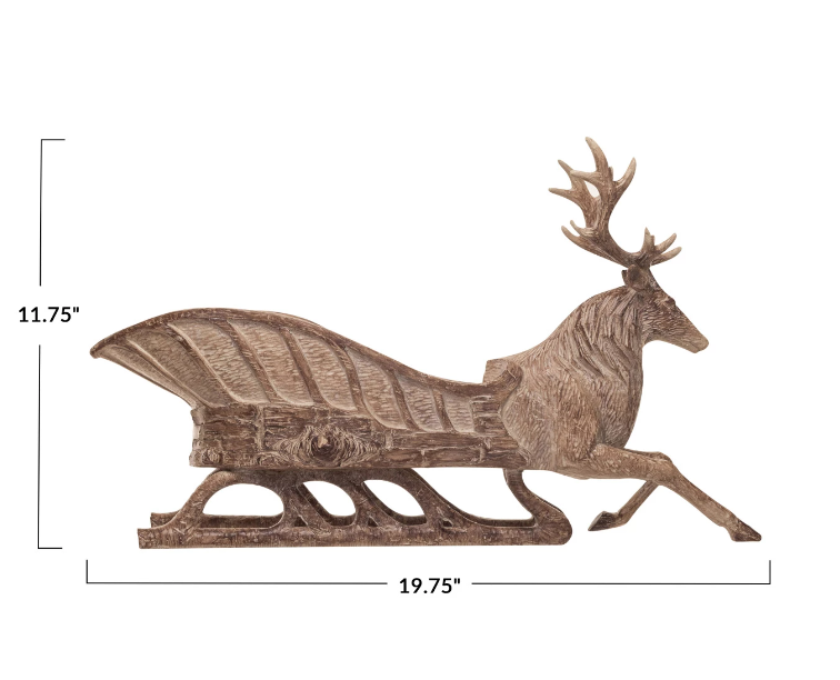 Resin Reindeer Sleigh