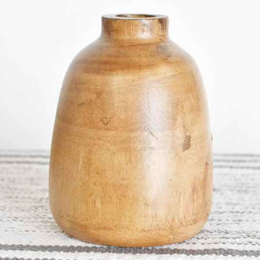 7.05" WOOD VASE