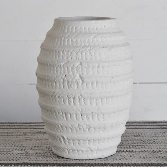 10.4" White Wash Vase