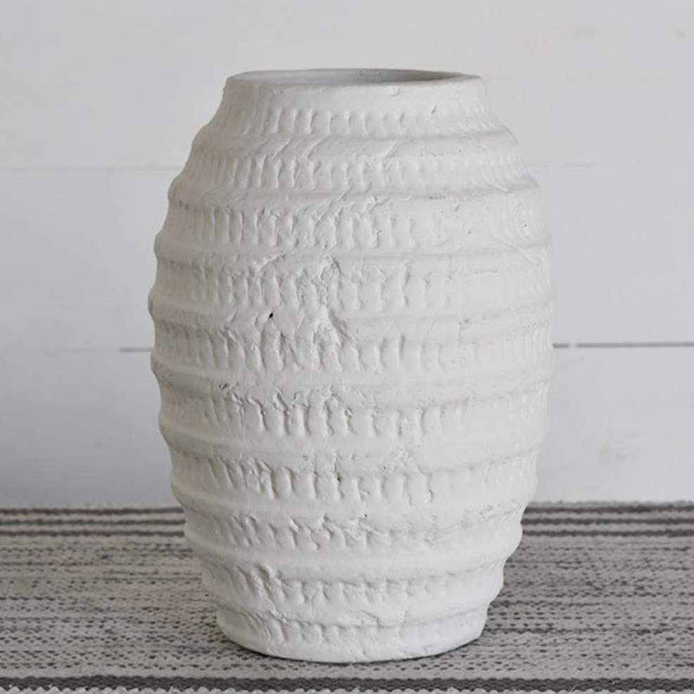10.4" White Wash Vase