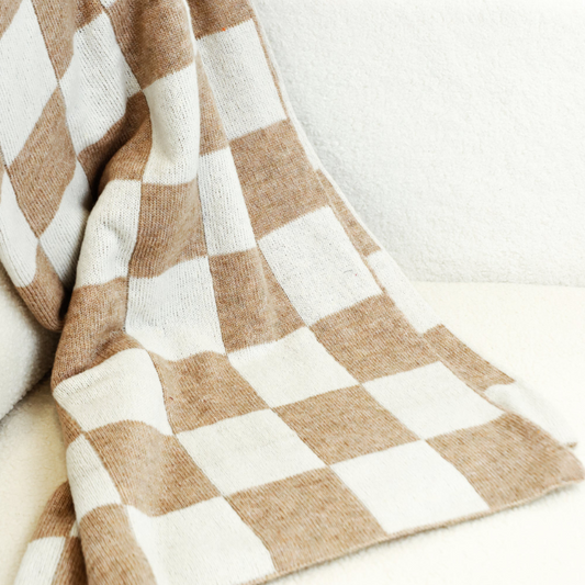 Beige + Cream Throw Blanket