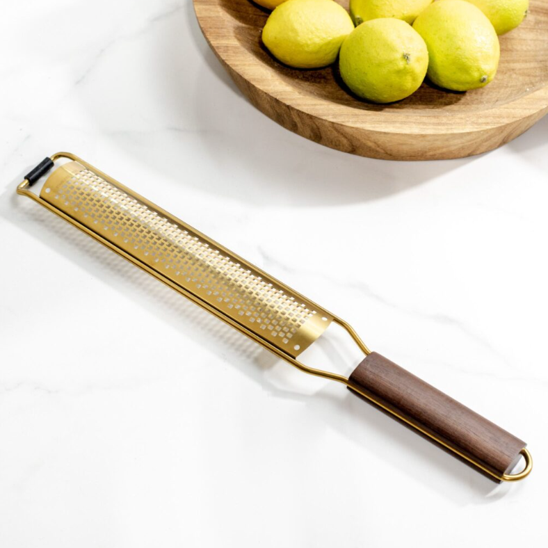 Gold Plated + Walnut Grater