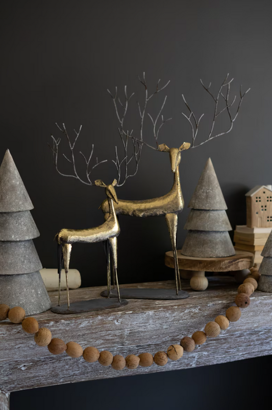 Antique Gold Metal Christmas Deer