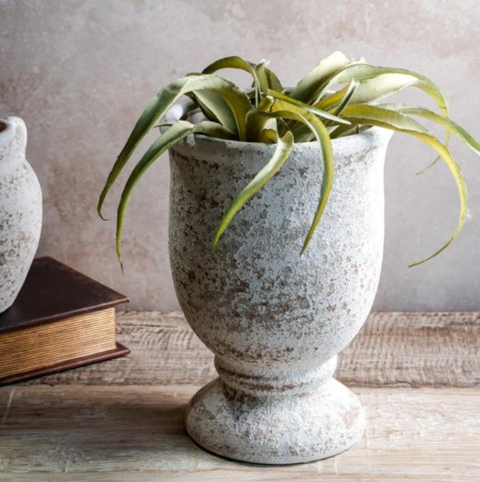 WHITE WASHED CERAMIC VASE