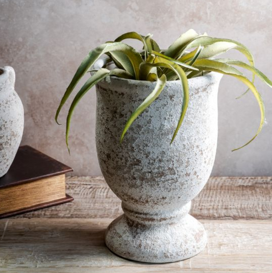 WHITE WASHED CERAMIC VASE