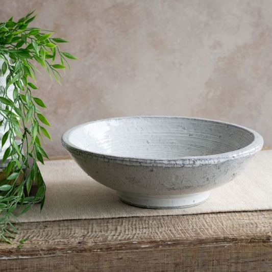 REACTIVE WHITE RAISED BOWL
