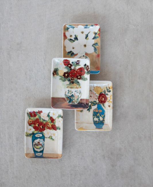 Flowers in Vase Dish