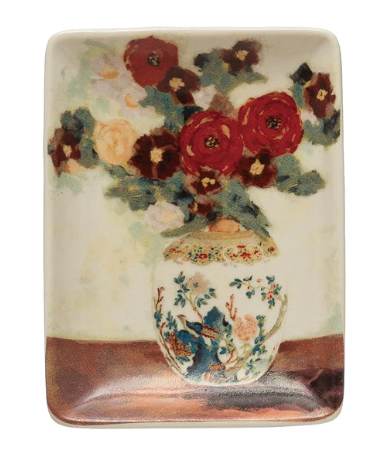 Flowers in Vase Dish