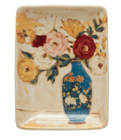 Flowers in Vase Dish