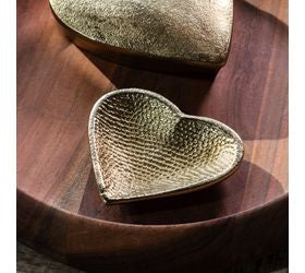 TEXTURED GOLD HEART DISH