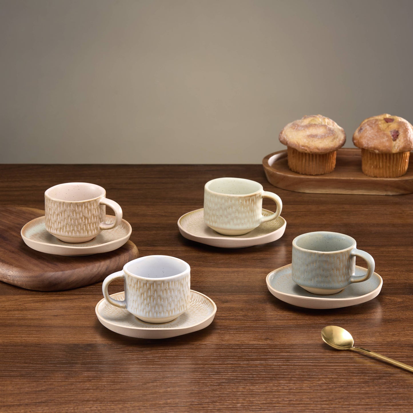 Espresso Mug and Saucer Set of 4