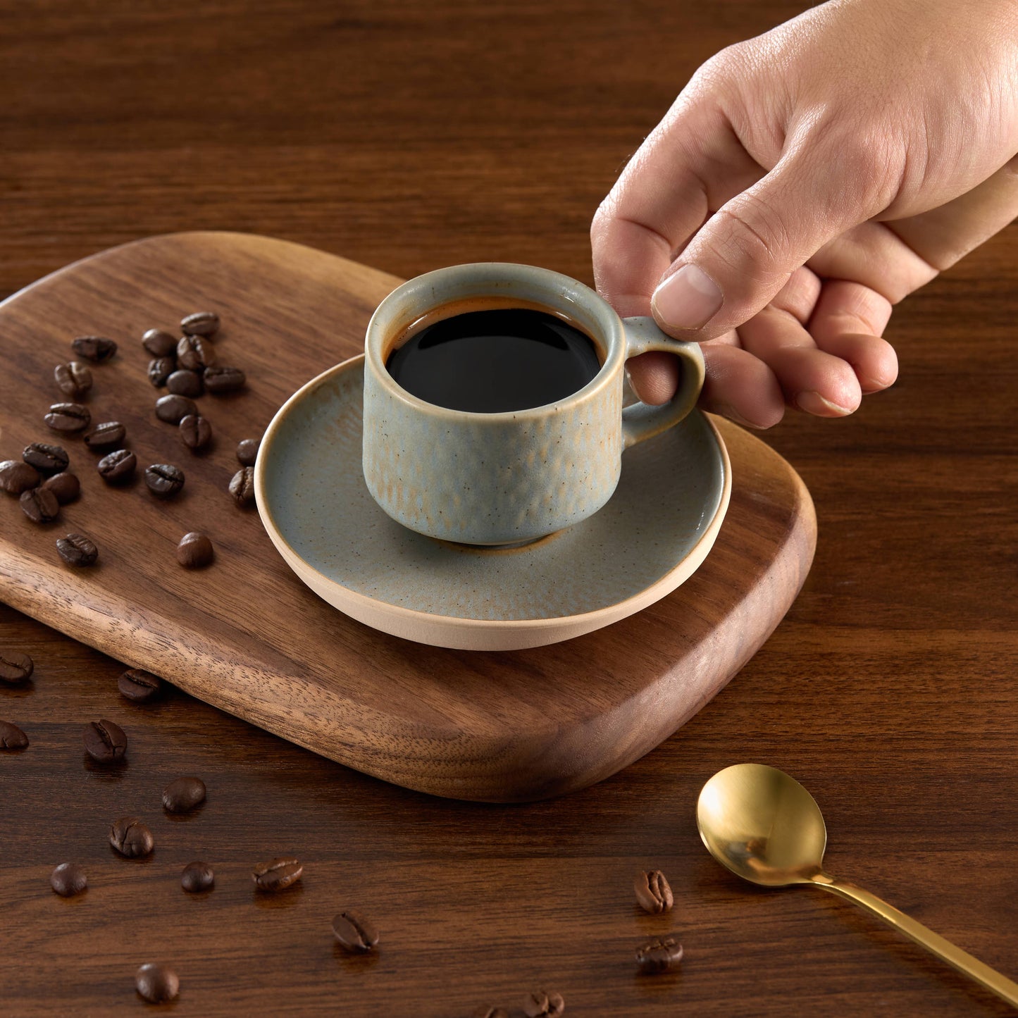 Espresso Mug and Saucer Set of 4