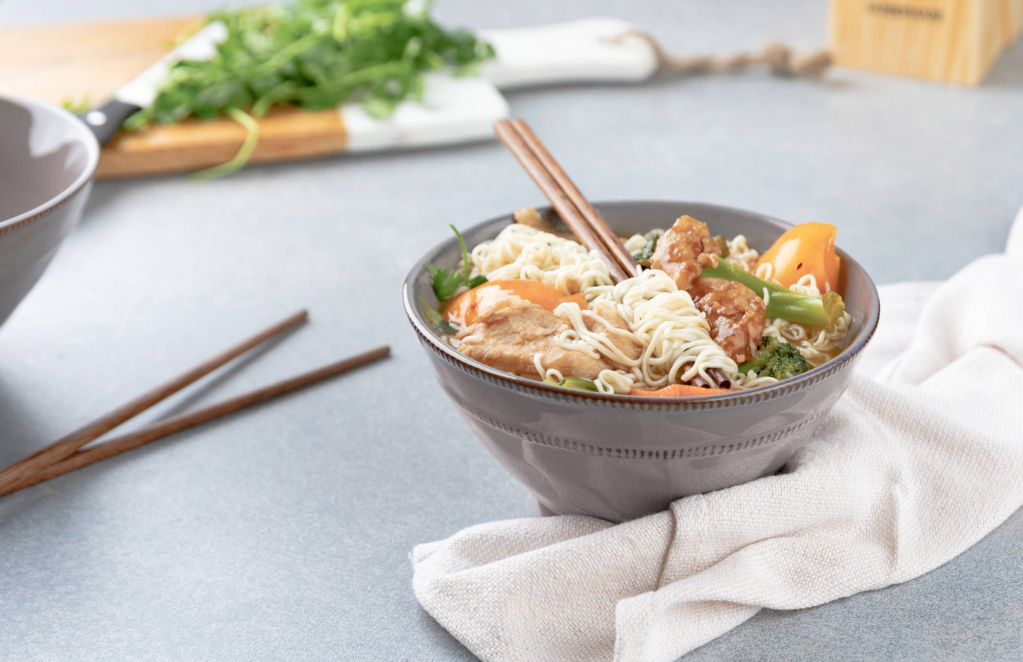 Terracotta Ramen Bowl with Chopsticks, 36 oz