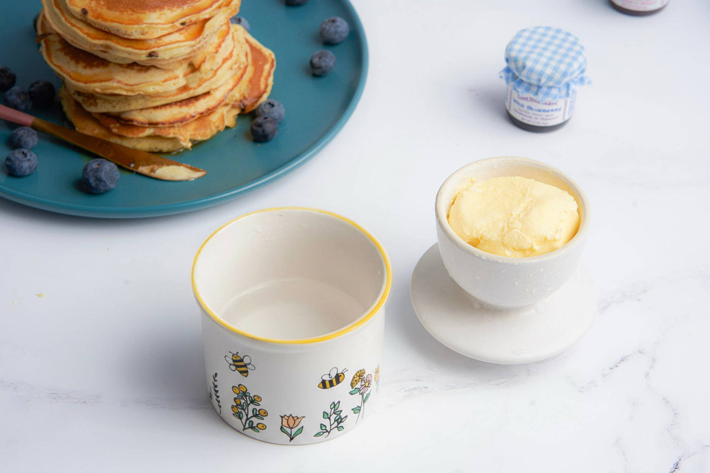 French Butter Keeper Dish, Ceramic