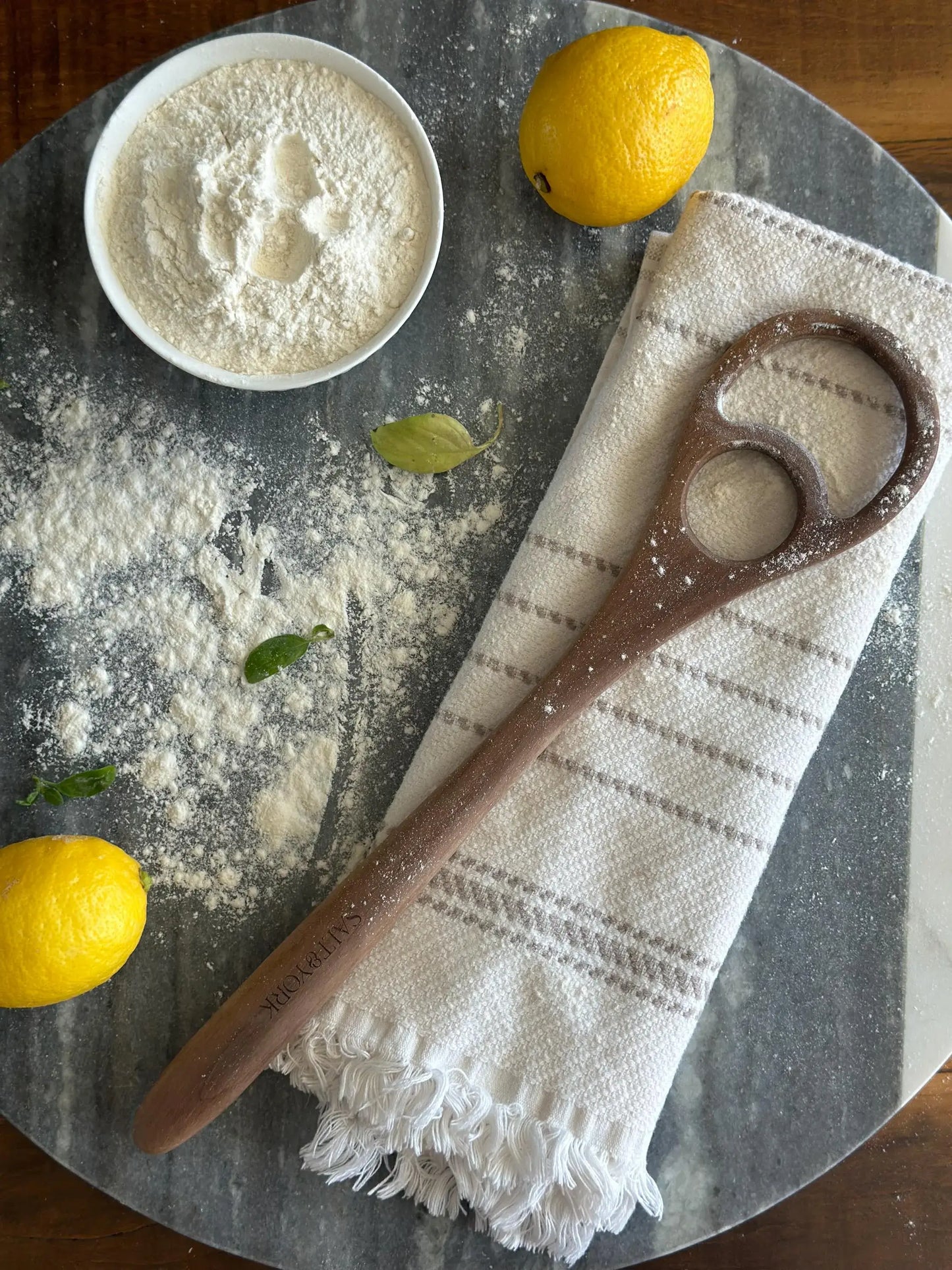 Large Olive Wood Dough Hook or Dough Whisk