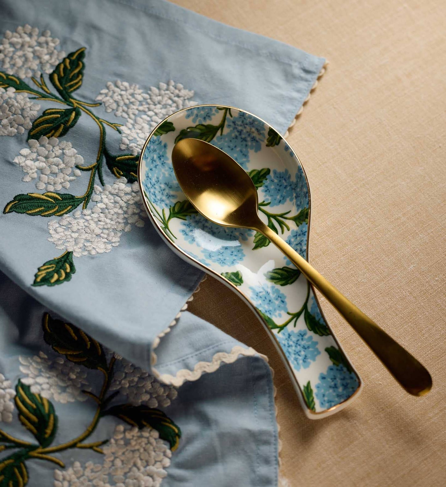 Hydrangea Porcelain Spoon Rest