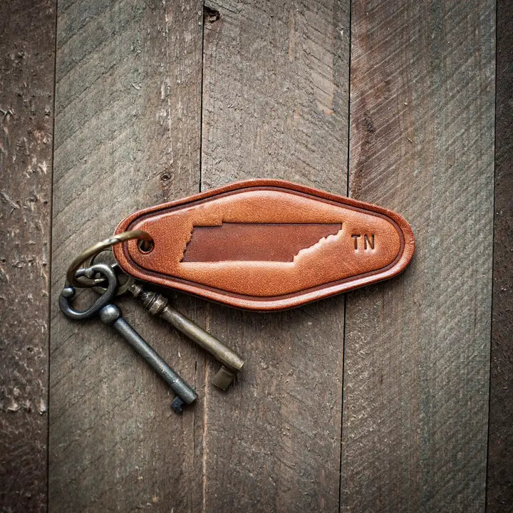 Hand Pressed Leather Keychain