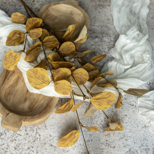 34.5" YELLOW EUCALYPTUS LEAF SPRAY
