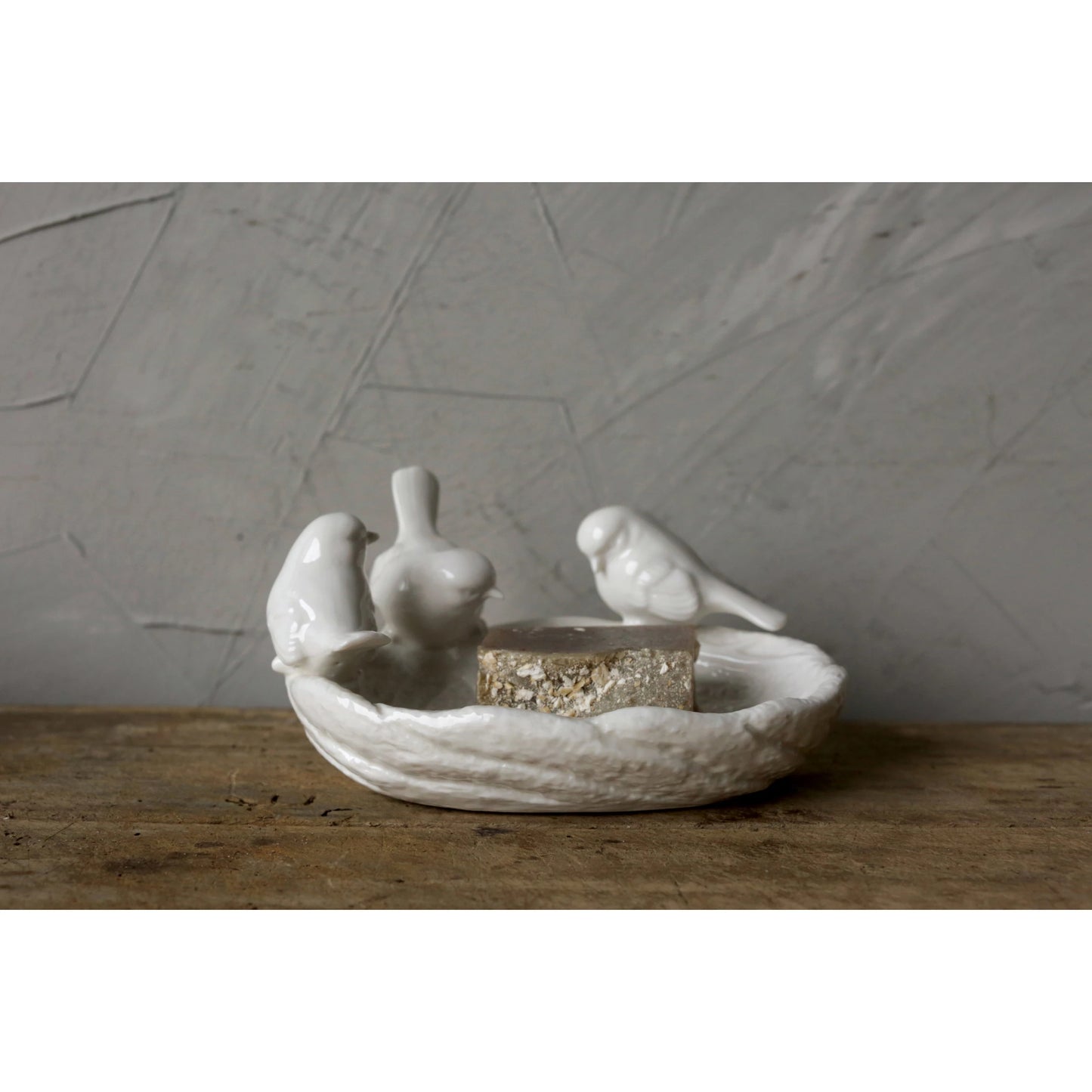 Decorative Ceramic Leaf Dish w/ Birds