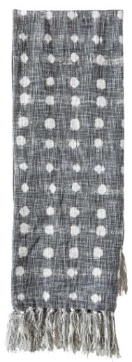 60"L x 50"W Cotton Slub Polka Dot Throw, Charcoa | Textiles | Sunday Night Dinner |  | 