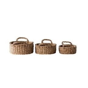Oval Natural Woven Seagrass Basket w/ Handles | | Baskets | Sunday Night Dinner |  | 