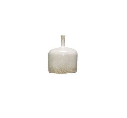 Stoneware Vase with Reactive Glaze | white - Small | Containers | Sunday Night Dinner