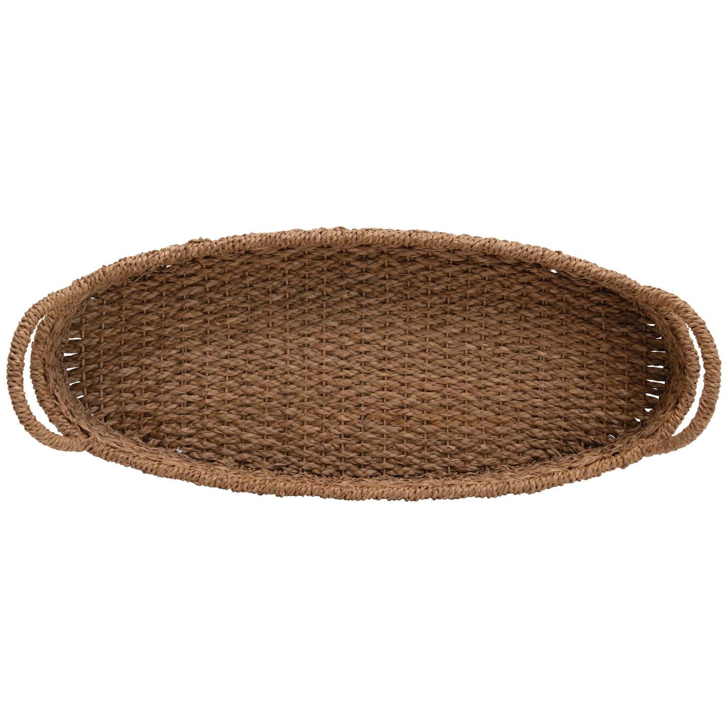 Woven Seagrass Oval Tray w/ Handles