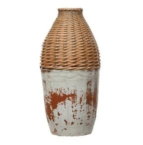Hand-Woven Rattan & Clay Vase | Containers | Sunday Night Dinner |  | 