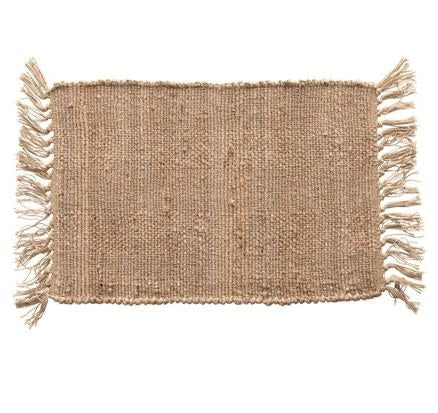 Woven Cotton & Jute Placemat w/ Tassels, Natural | Textiles | Sunday Night Dinner |  | 