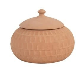 Carved Handmade Terracotta Jar w/ Lid | Containers | Sunday Night Dinner |  | 