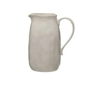 Stoneware Pitcher, Reactive Glaze, White-96oz | Serveware | Sunday Night Dinner |  | 