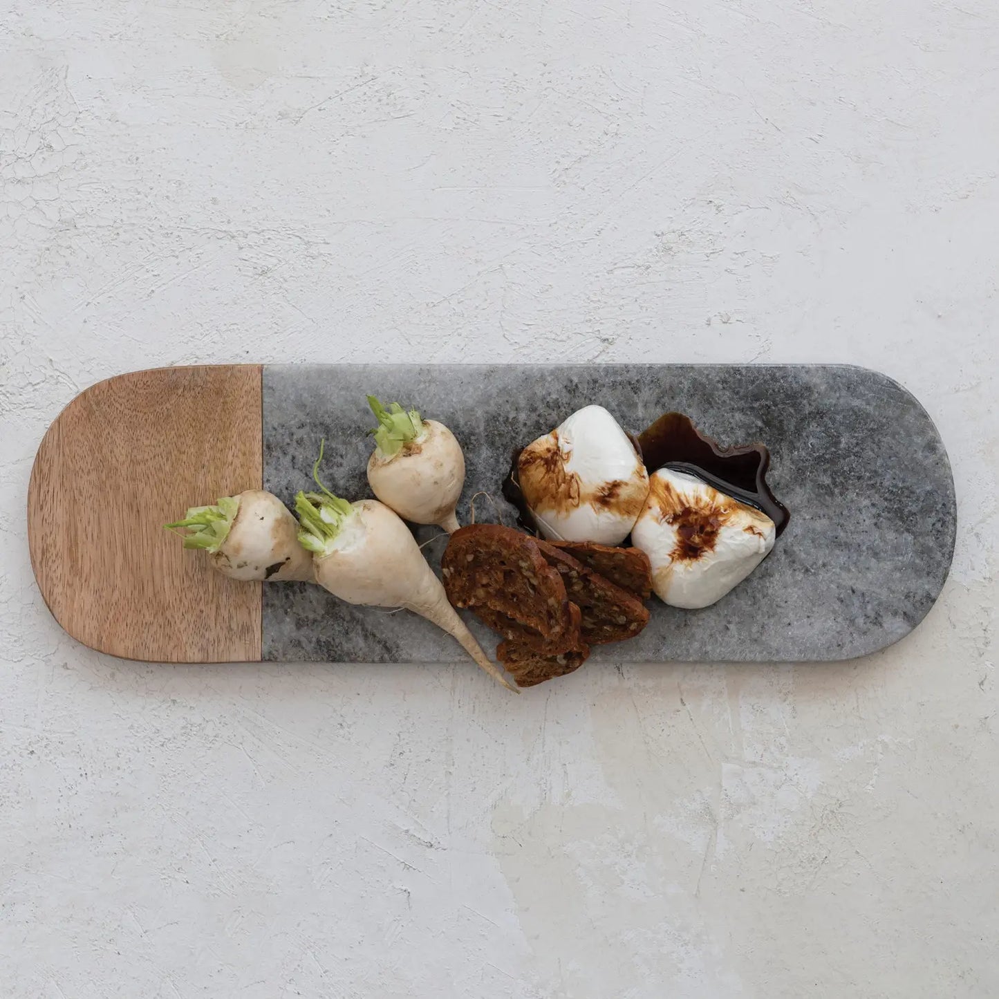 Marble & Mango Wood Serving Board, Grey & Natural | Kitchen | Sunday Night Dinner |  | 