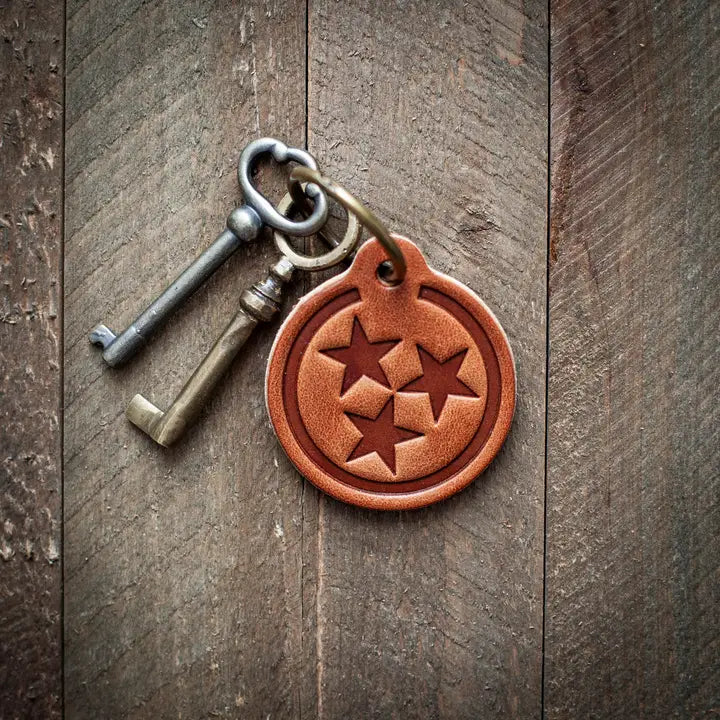 Hand Pressed Leather Keychain