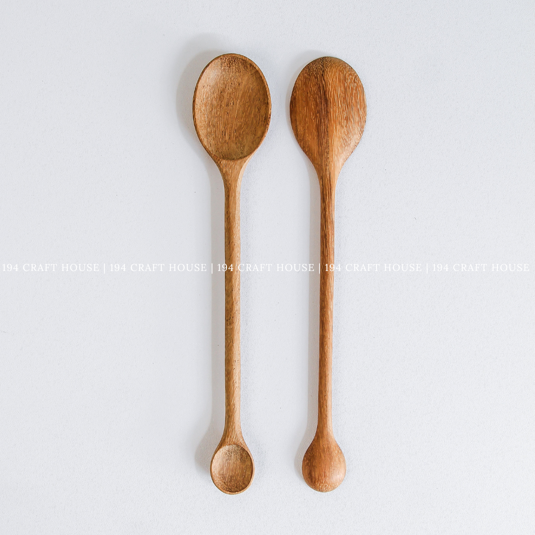 2 Heads Wooden Condiment Spoon - Kitchen Serving Utensils