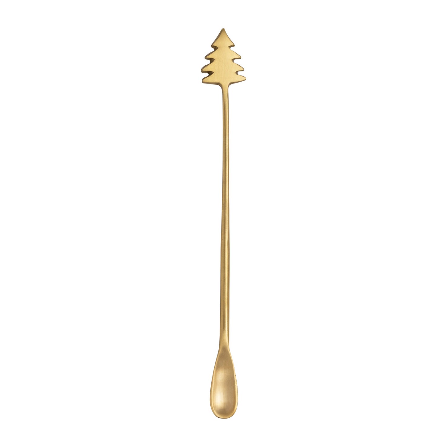 Brass Cocktail Spoon with Christmas Tree Handle