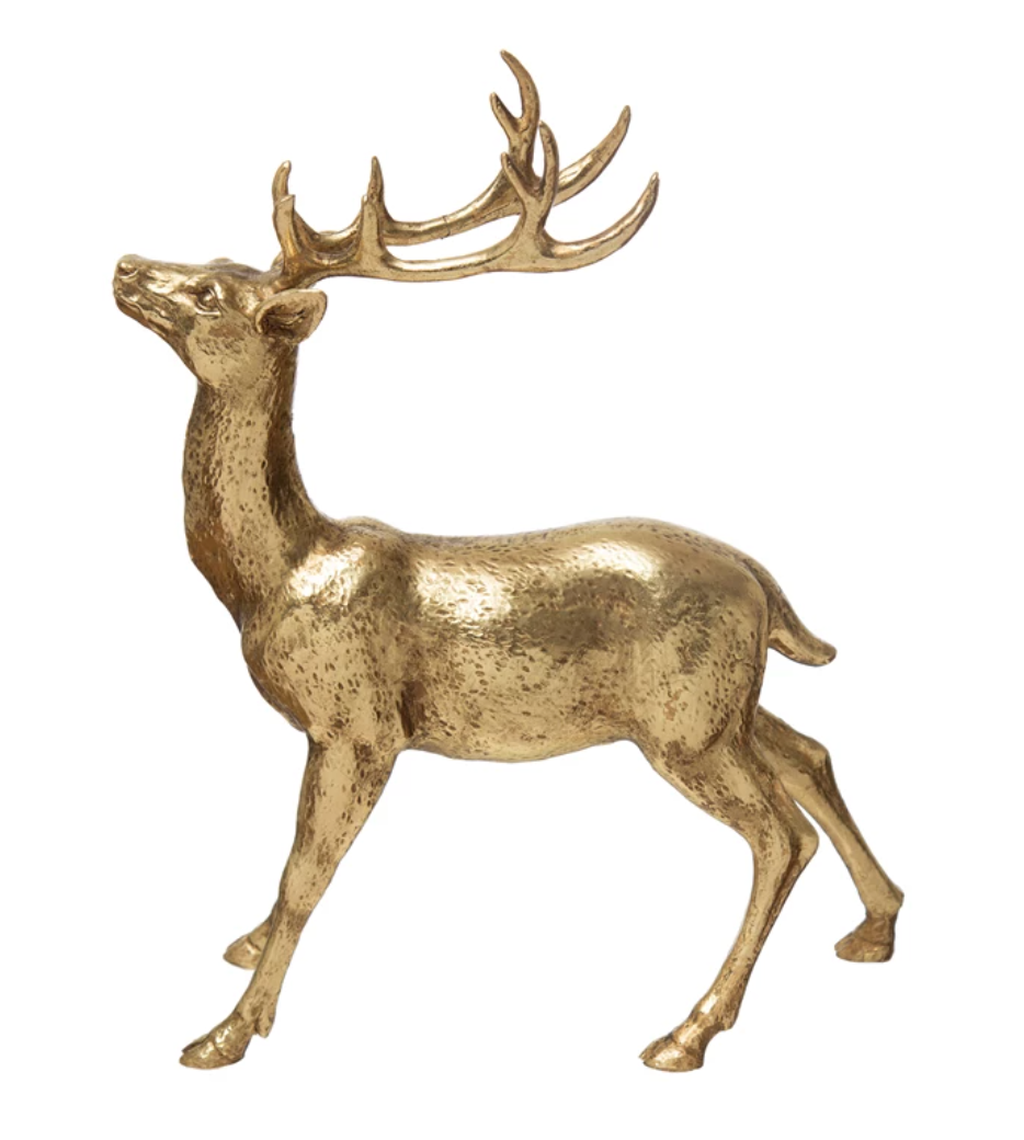 Standing Stoic Deer, Gold Finish | Holiday | Sunday Night Dinner |  | 