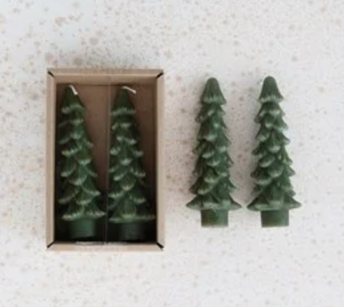 Tree Shaped Taper Candle S/2 | | Holiday | Sunday Night Dinner |  | 