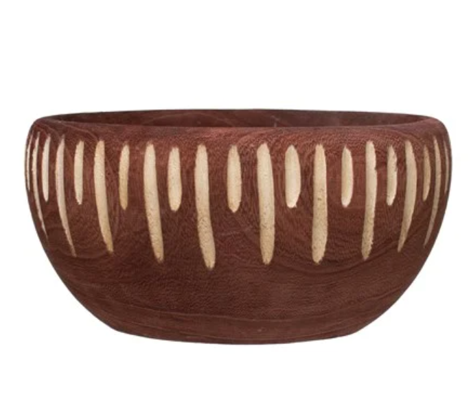 Decorative Carved Paulownia Wood Bowl | Decor | Sunday Night Dinner |  | 