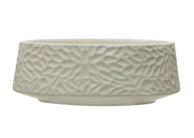 Stoneware Planter/Bowl with Floral Design | Containers | Sunday Night Dinner |  | 