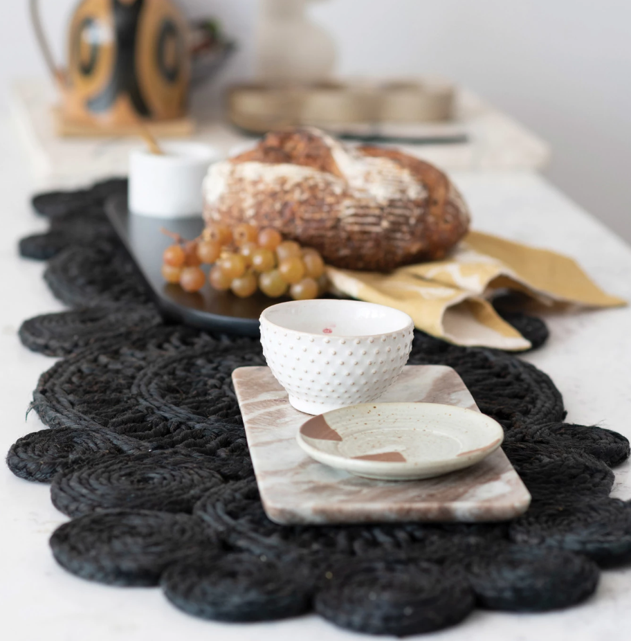 Hand-Woven Jute Table Runner - Black | Textiles | Sunday Night Dinner |  | 