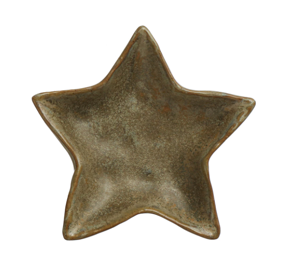 Stoneware Star Shaped Plate - Green | Holiday | Sunday Night Dinner