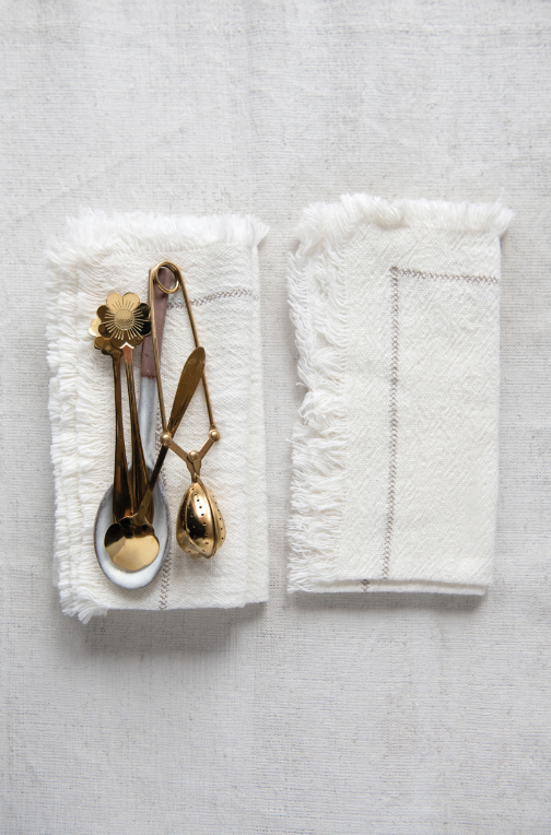 Cotton Napkins with Fringe - White | Textiles | Sunday Night Dinner |  | 