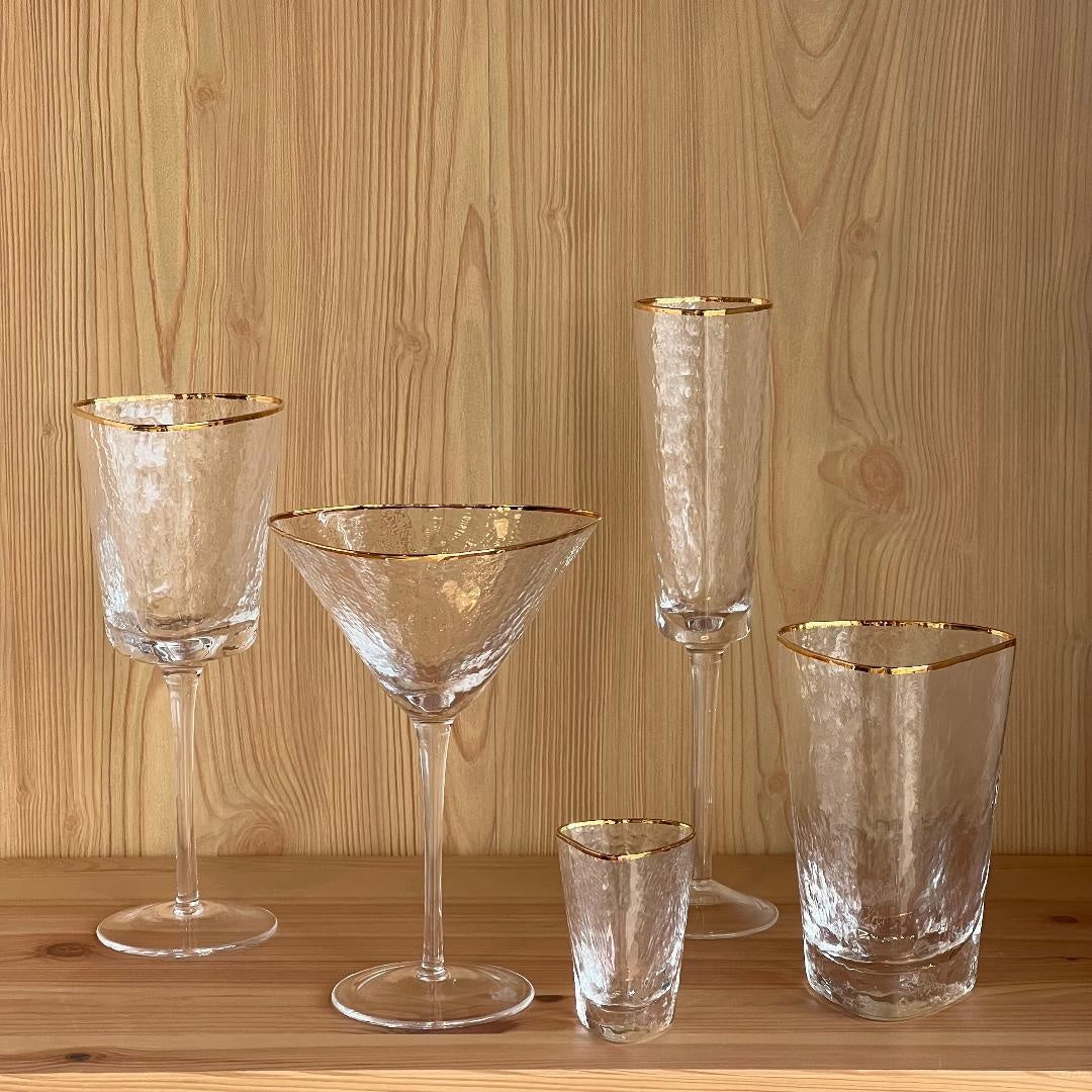 Aperitivo Triangular Glass w/ Gold Rim Wine | Bar | Sunday Night Dinner |  | 