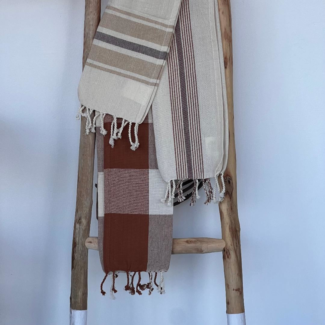 Woven Cotton Yarn Dyed Tea Towel w/ Tassels | Textiles | Sunday Night Dinner |  | 