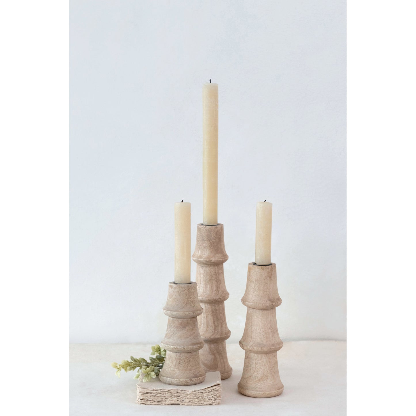 Hand-Carved Mango Wood Taper Holder | Candle Holders | Sunday Night Dinner |  | 