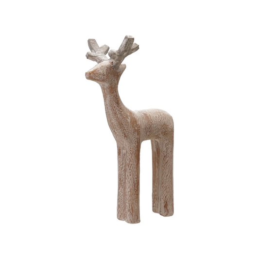 Whitewashed Wood Deer